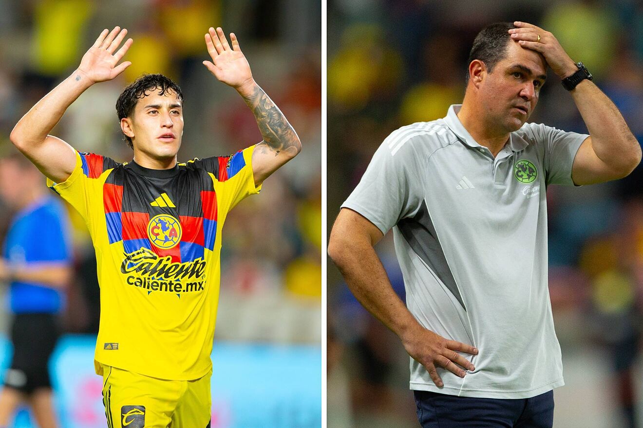 Alejandro Zendejas discute con un miembro del cuerpo t�cnico de Club...
