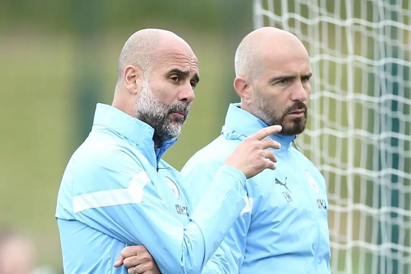 Guardiola y Maresca, durante su etapa en el City