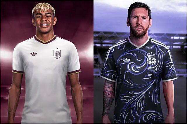 La filtraci�n de la segunda equipaci�n de las camisetas de Espa�a y Argentina para el Mundial 2026.