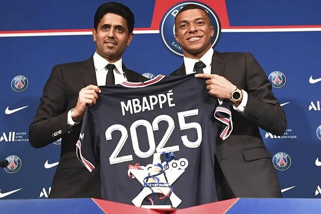 Mbapp� y  Al Khelaifi, en el PSG