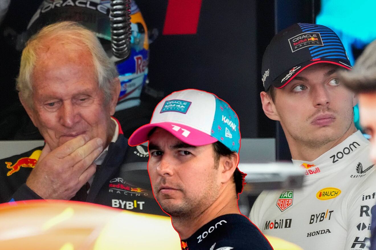 Sergio Pérez Max Verstappen Helmut Marko Red Bull F1