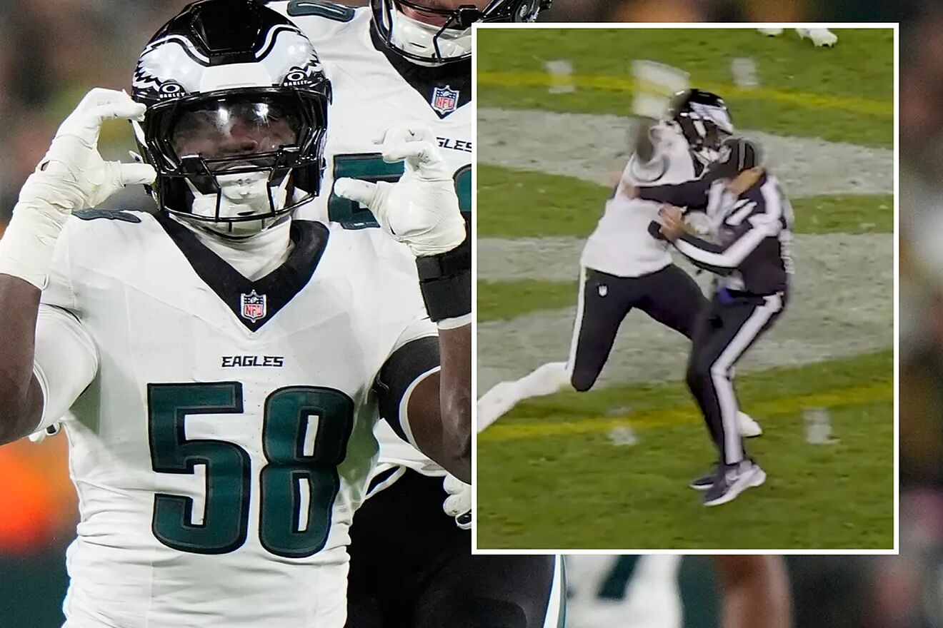 Jugador de los Eagles casi noquea a un �rbitro: sus reflejos lo salvaron de un brutal golpe