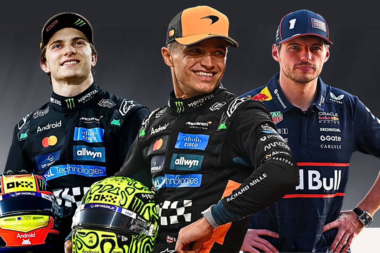 La corona la pelearán Oscar Piastri, Lando Norris y Max Verstappen en...