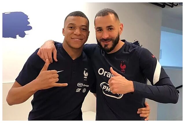 Mbapp� y Benzema, en una imagen de archivo