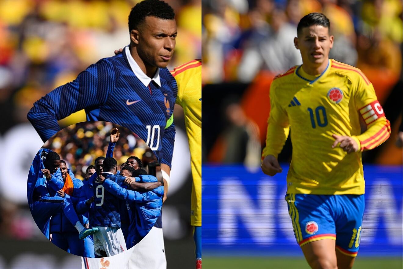 Goles y Resumen Colombia vs Francia: Mbapp� con pocos minutos y James...