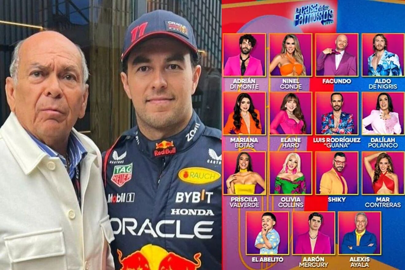 Antonio P�rez Garibay con su hijo Sergio 'Checo' y participantes Casa...