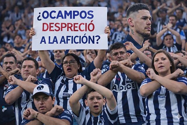 Un montaje con IA de Lucas Ocampos y la afici�n del Monterrey.