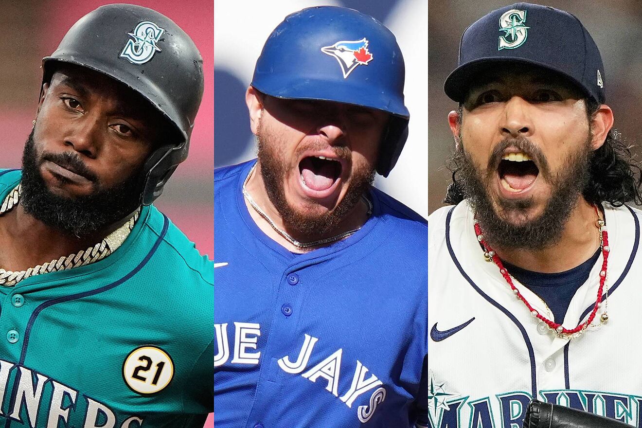 Randy Arozarena, Alejandro Kirk y Andrés Muñoz.