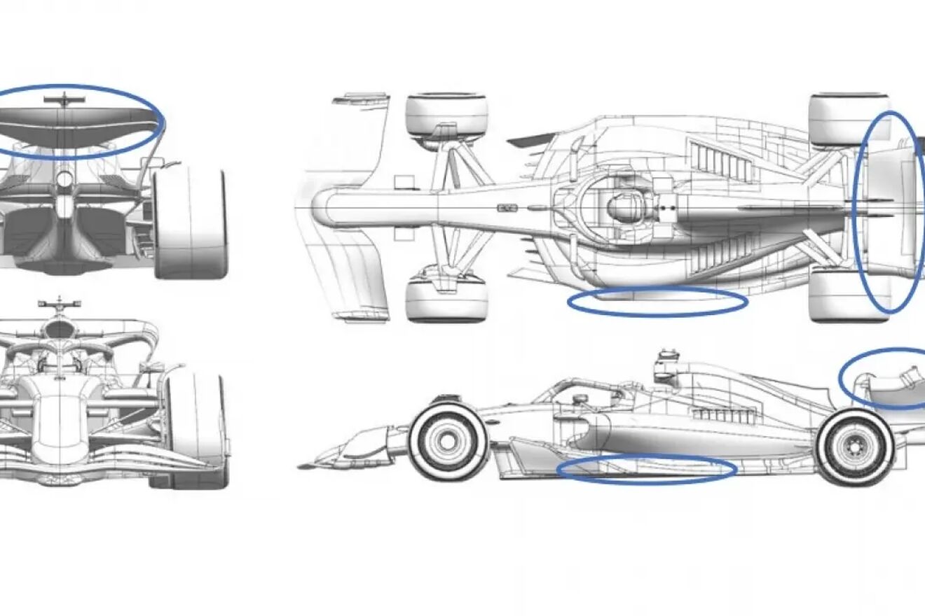 Todos con alerones nuevos, salvo McLaren, Mercedes y Alpine