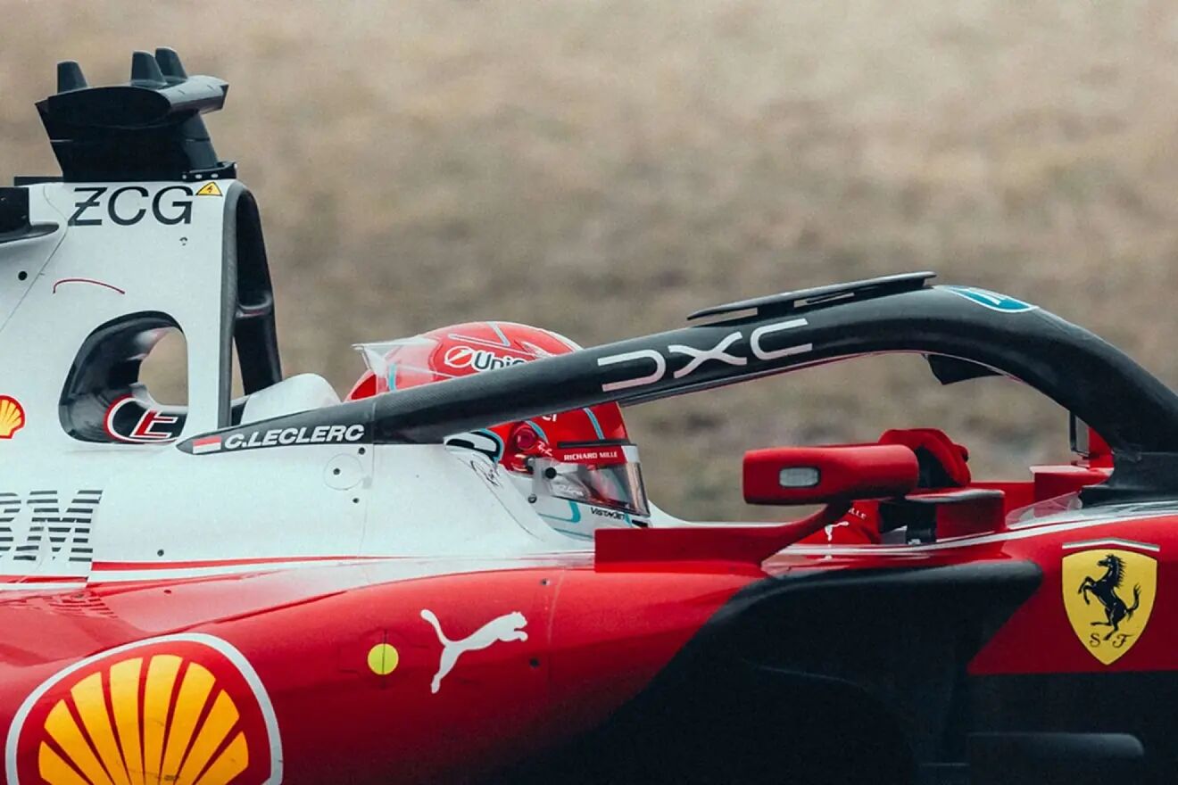 Leclerc, en su Ferrari