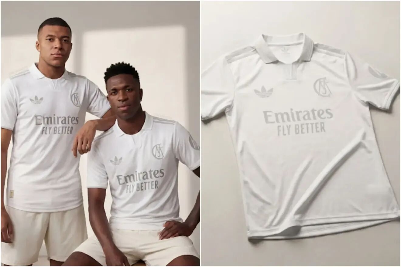Mbapp� y Vinicius lucen la novedosa playera de los 125 a�os del Madrid