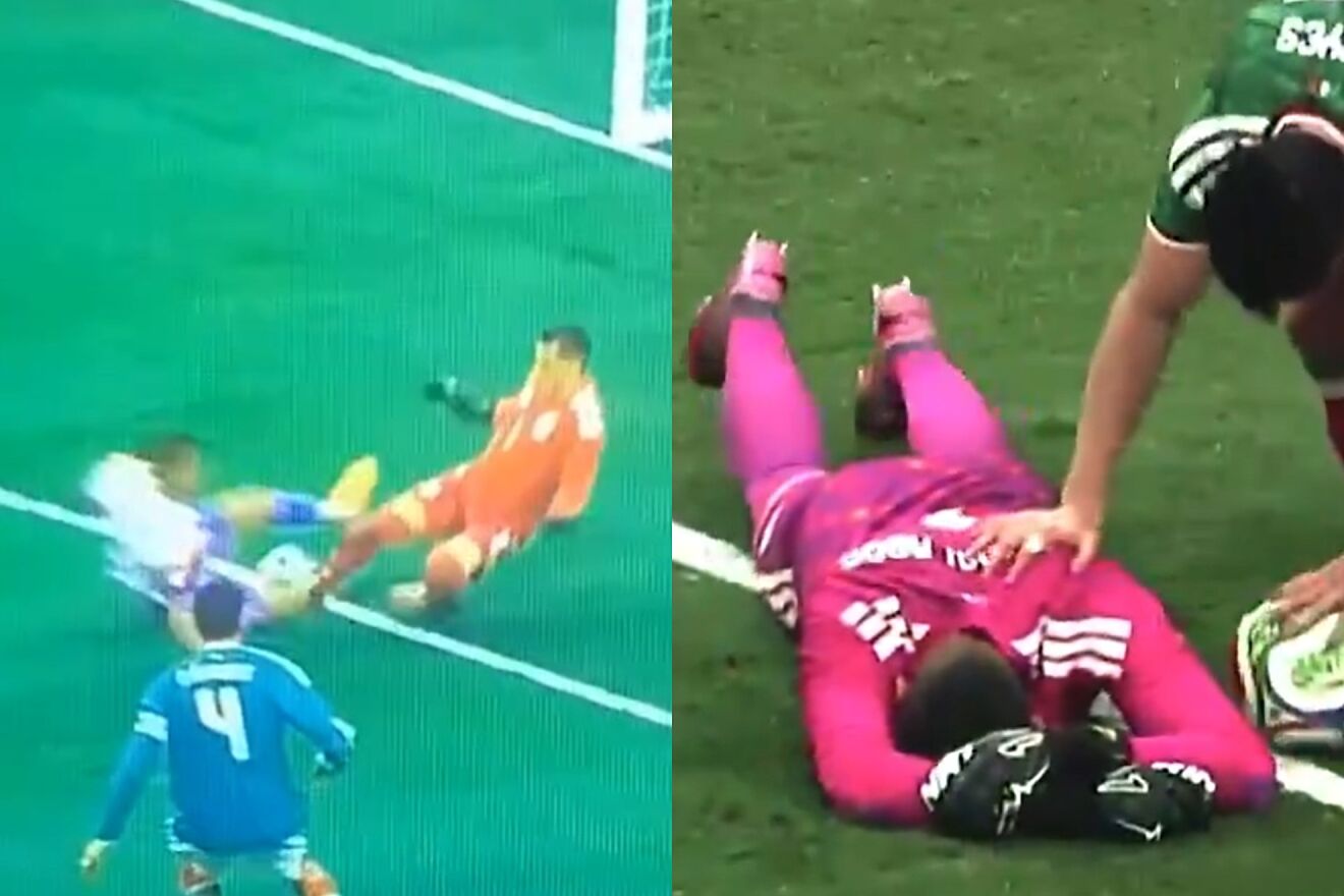 Luis Malag�n comete terrible salida en gol de Paraguay; error que casi le cuesta la pierna