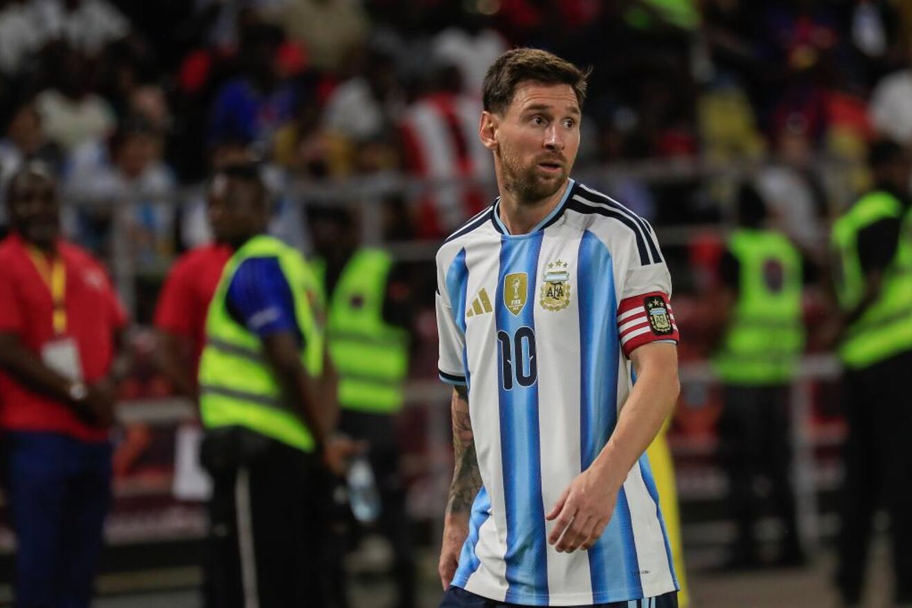 Messi, durante un partido com Argentina.