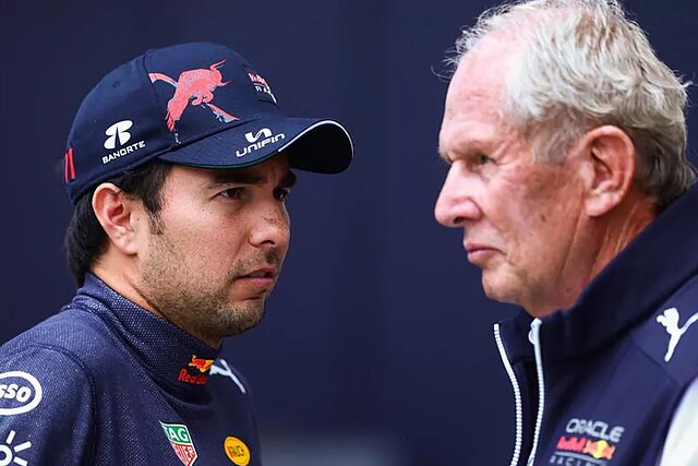 Checo y Helmut Marko, en una imagen de archivo