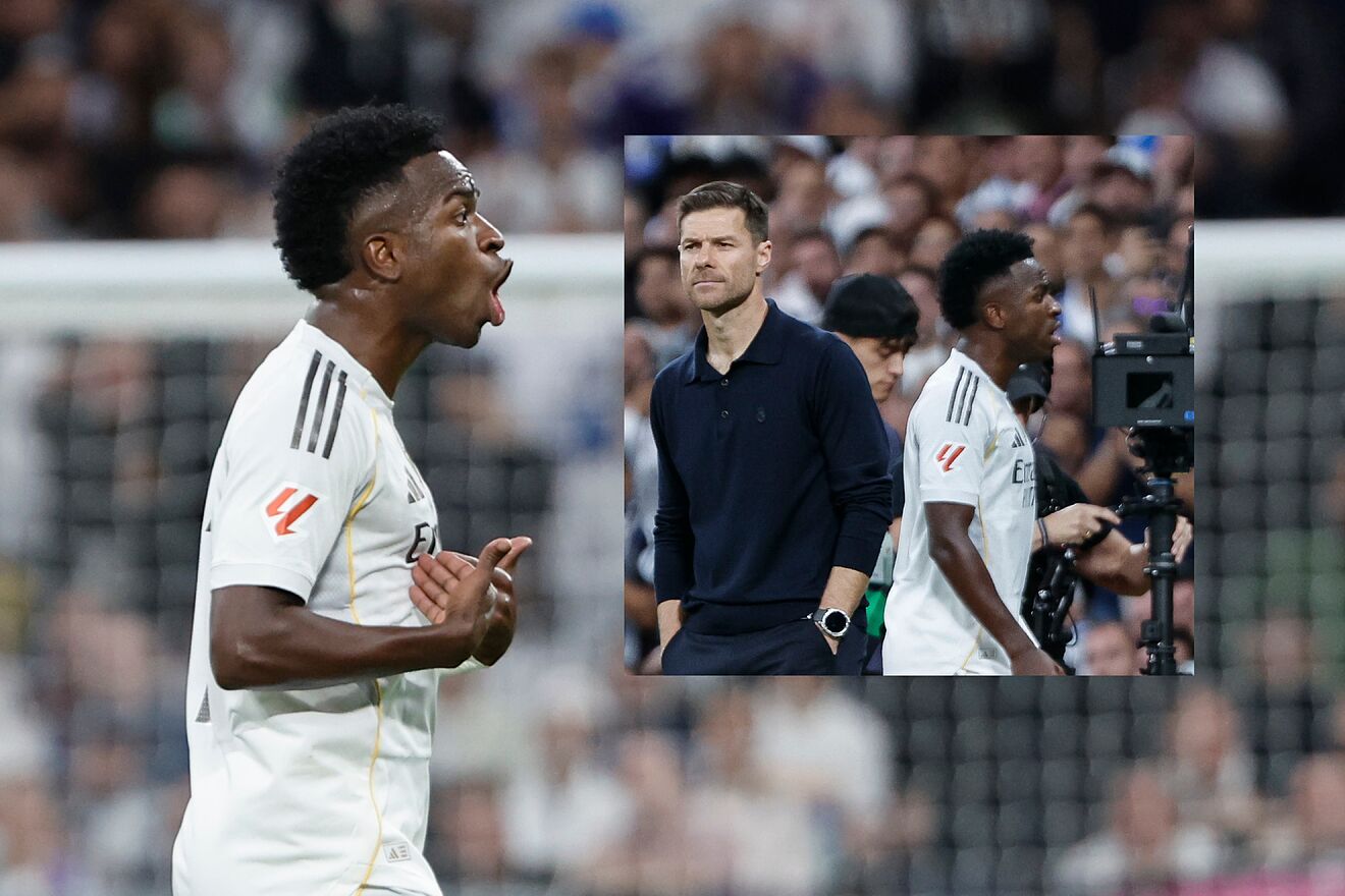 El gesto de Vinicius y el momento en el que pasa al lado de Xabi...