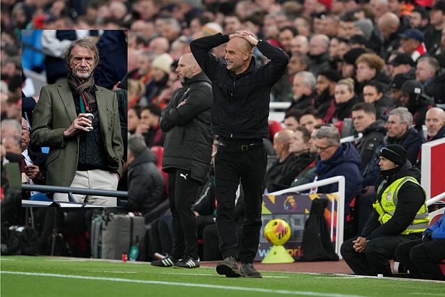 Un montaje con Pep Guardiola y Jim Ratcliffe, due�o del Manchester United.