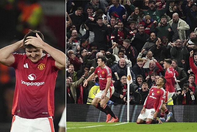 Harry Maguire marc� el gol de la remontada para el Manchester United