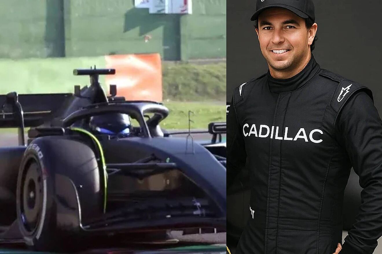 Checo P�rez sobrevive a su primer test con Cadillac F1 y su cuello lo...