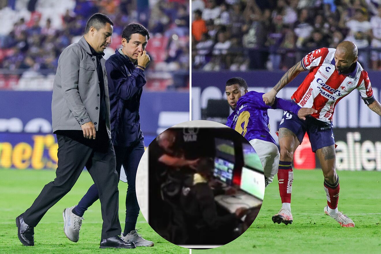 Intruso se mete en la cabina del VAR en el Atlético de San Luis vs...