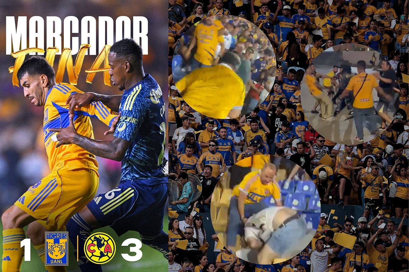 Tigres no puede con Am�rica y la violencia se presenta en el Estadio...