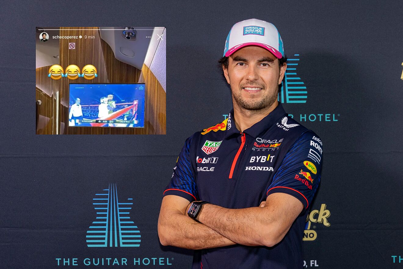 Checo P�rez fue un 'espectador' de lujo del K.O. de Adame sobre Trejo en el Ring Royale