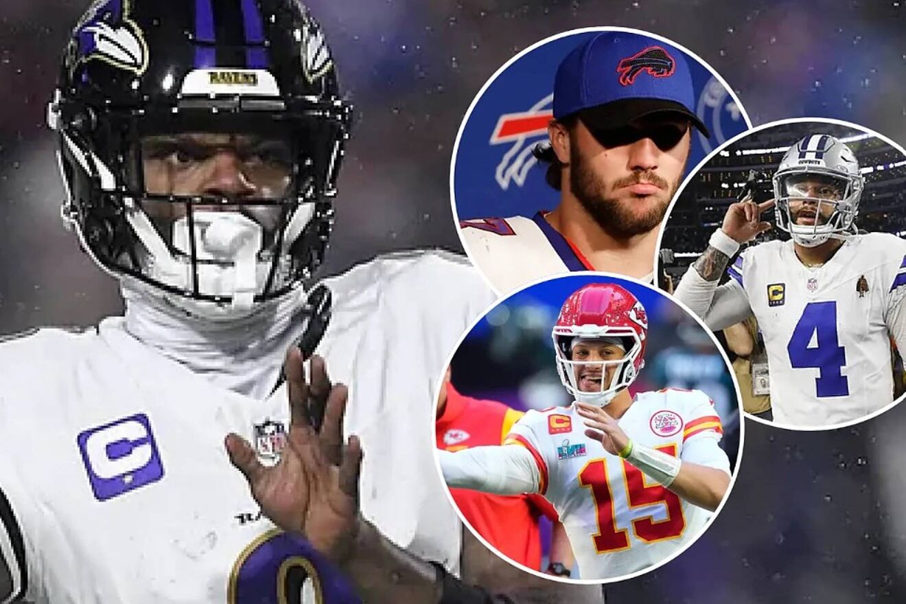 Lamar Jackson Baltimore Ravens NFL Josh Allen Dak Prescott Patrick...