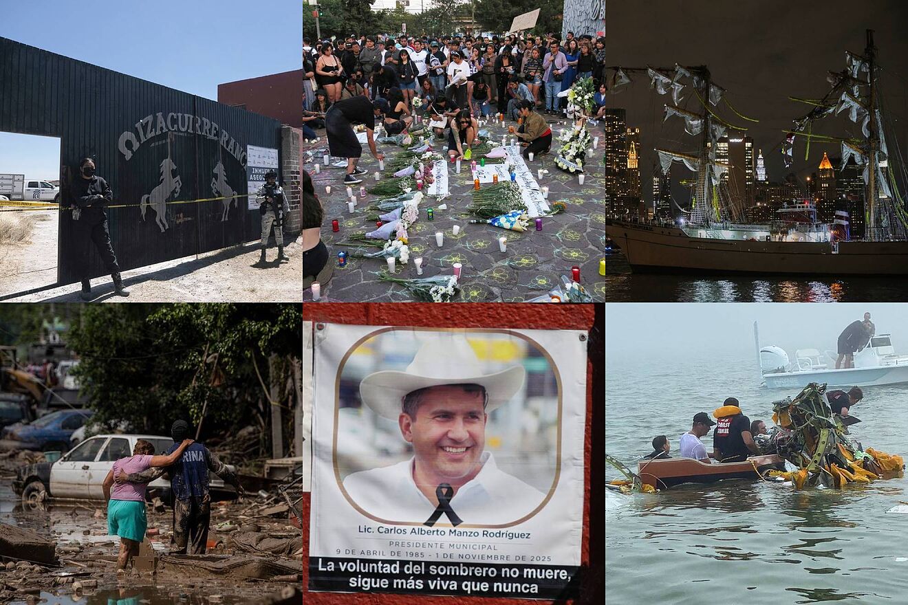 Collage con tragedias en México en 2025.