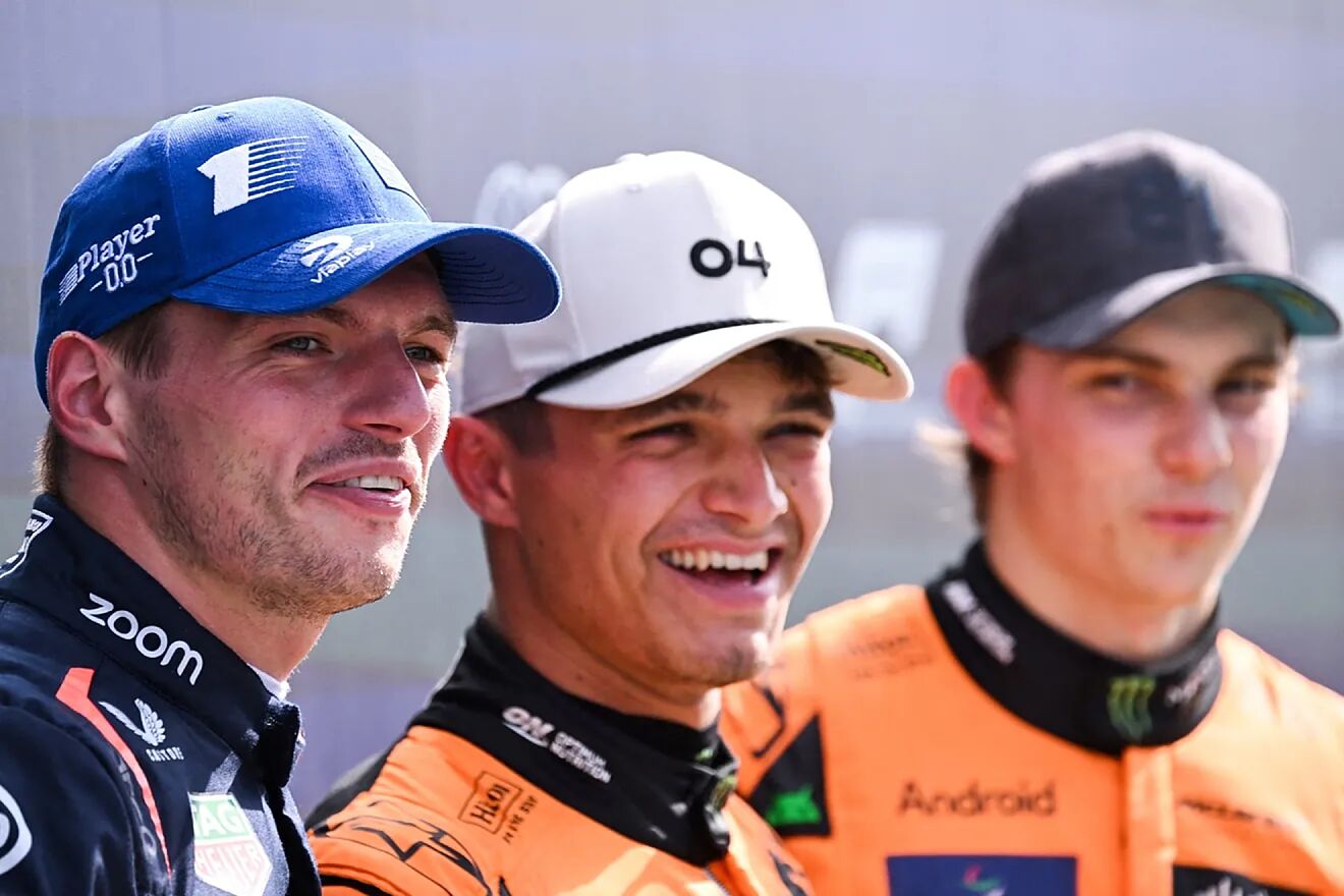 Verstappen, Norris y Piastri