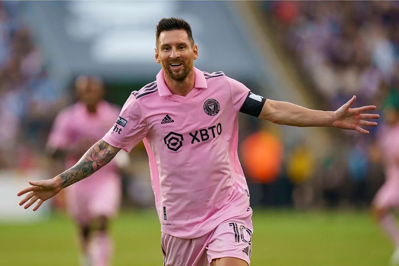 Messi celebra un gol con Inter Miami