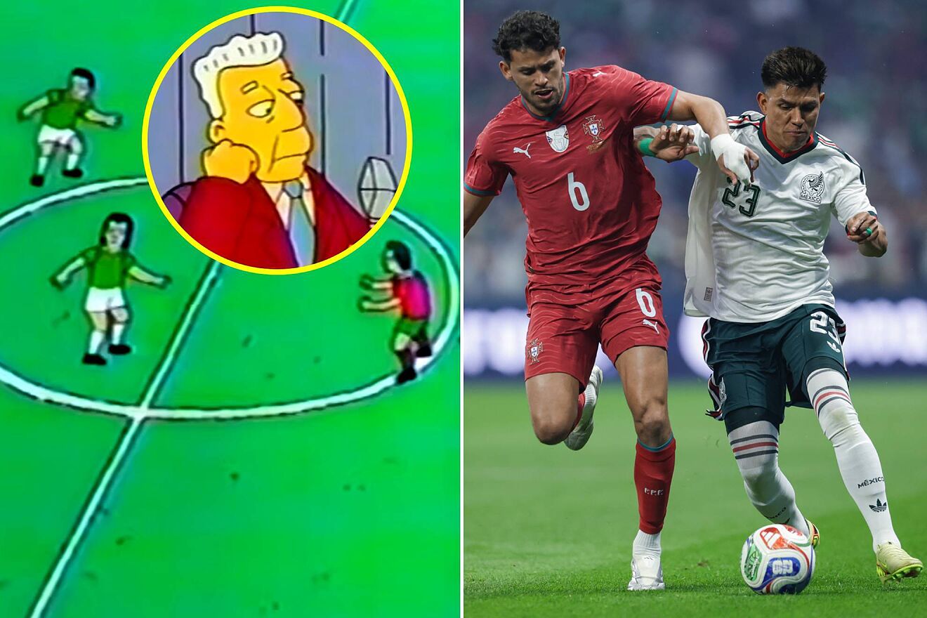 México vs Portugal en el mundo Simpson y en el Estadio Azteca |
