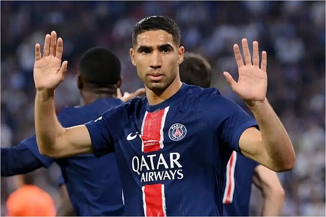 Achraf Hakimi, durante un partido con el PSG