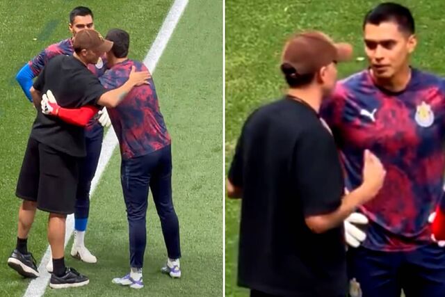 Alfredo Talavera visita a Ra�l Rangel en el estadio Akron |