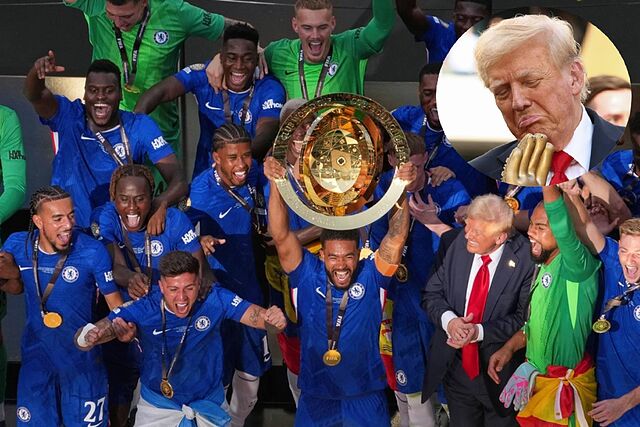 Donald Trump en el festejo del Chelsea en el Mundial de Clubes 2025.