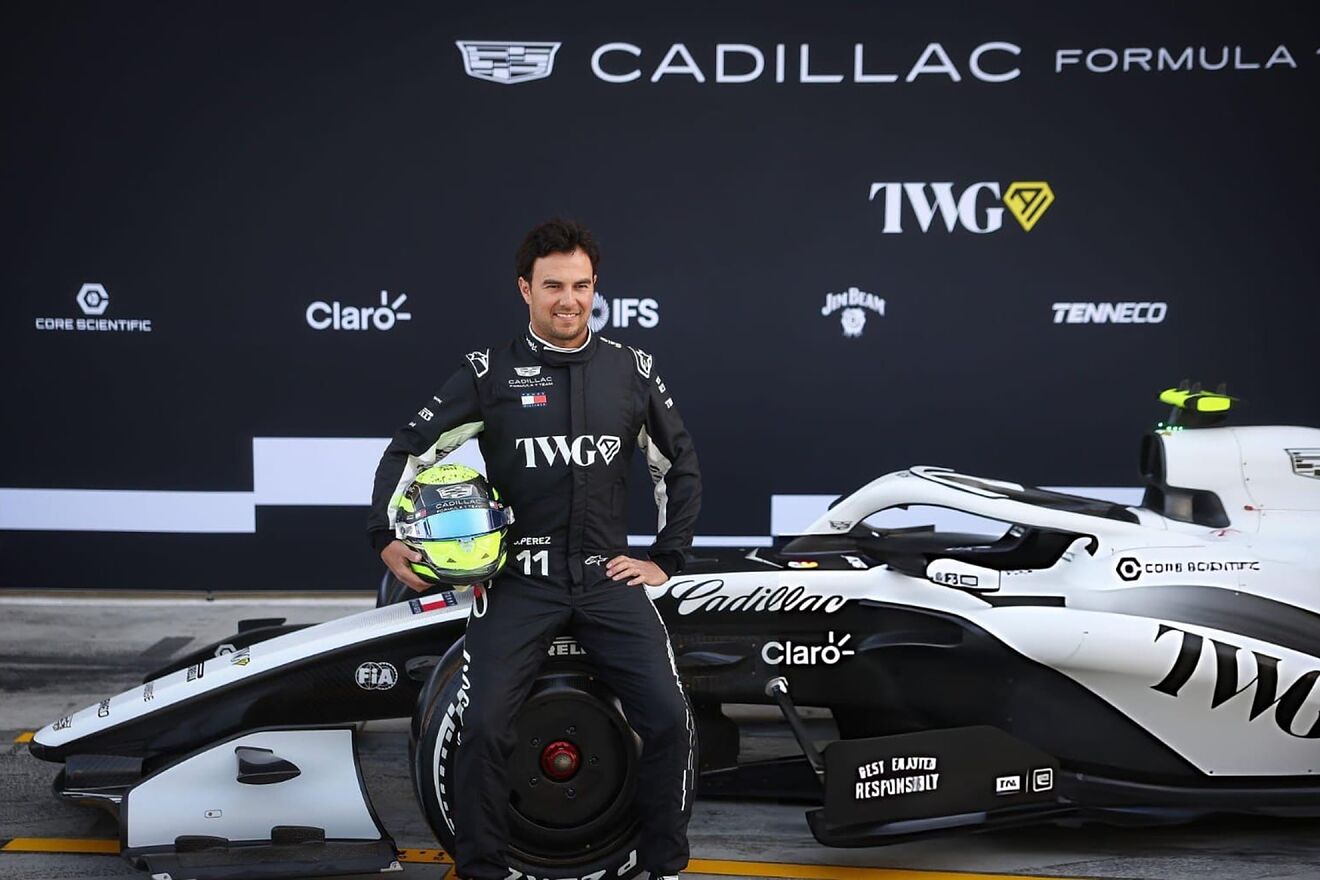 Checo, en su presentación con Cadillac