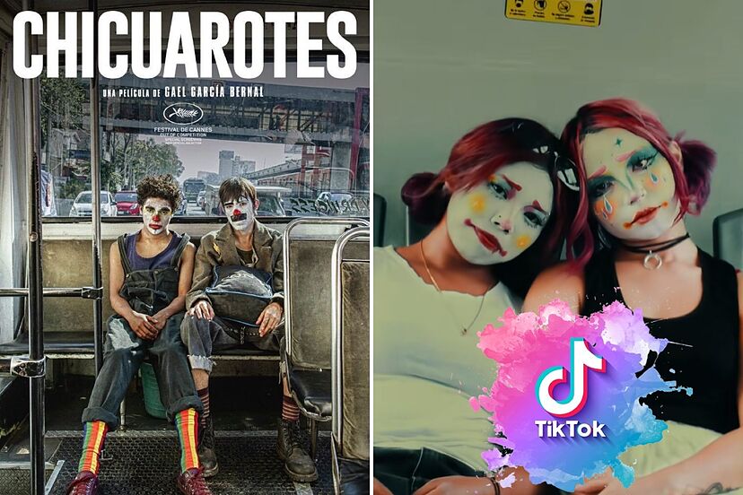 Imagen representativa del fenómeno de Ojitos Mentirosos en TikTok y la película Chicuarotes